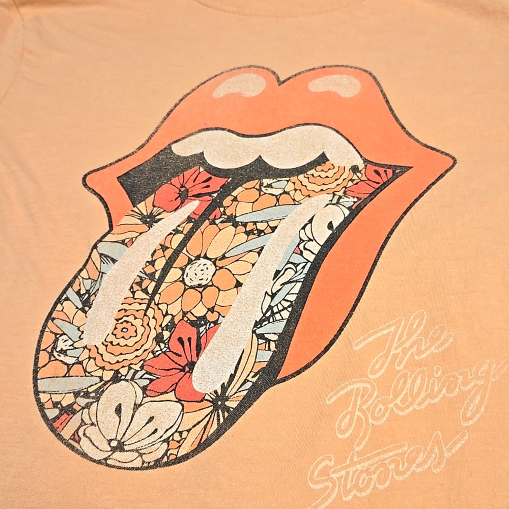 The Rolling Stones Kids Tee in Peach and Black - Picture 2 of 5